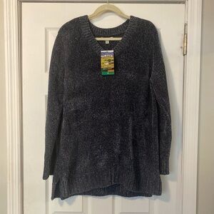 ORVIS Chenille Marbled Navy Crewneck Pullover Sweater